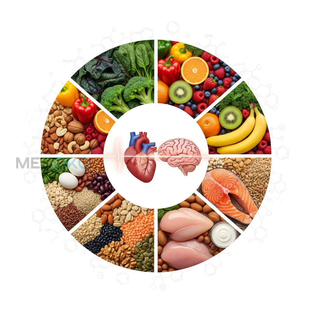 Разнообразные продукты, богатые витаминами и минералами