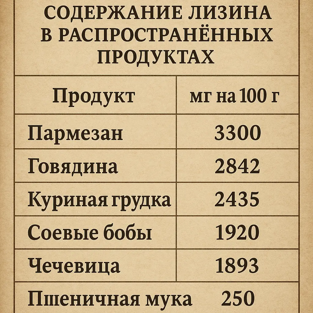 Где содержится лизин